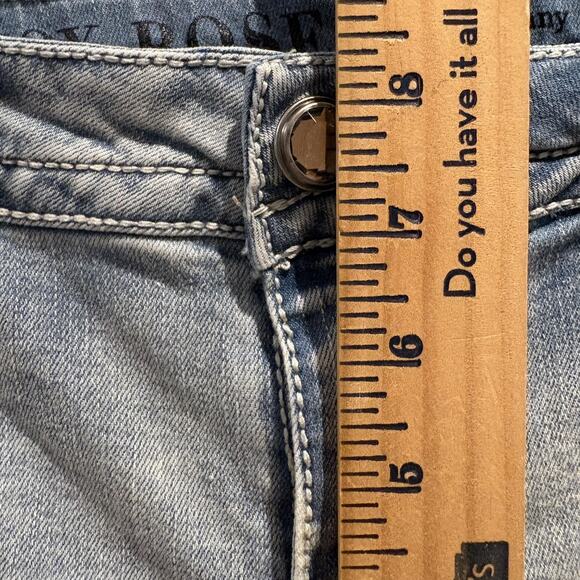 Knox Rose‎ Jeans Womens 12 / 31 Mid Rise Skinny Blue Denim Bling Pockets Stretch - Picture 14 of 16